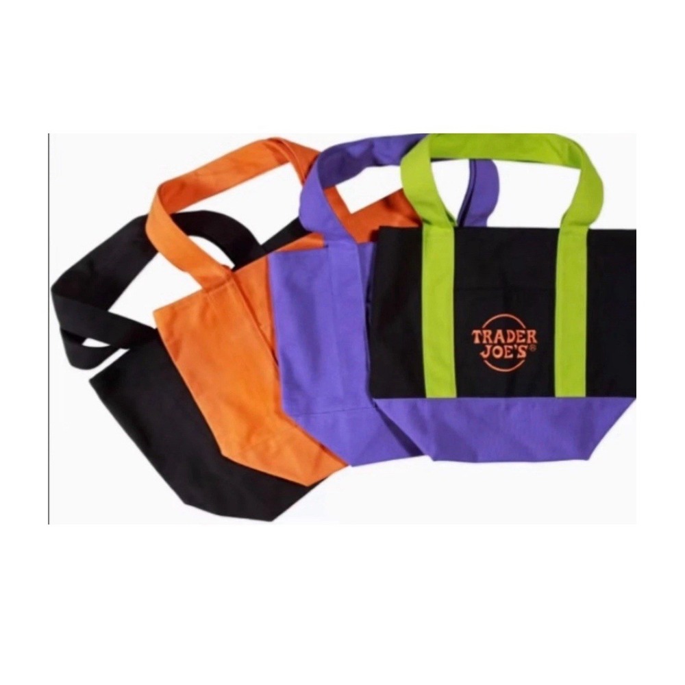 Trader Joe's Mini Halloween Canvas Tote Bag Set Of 4 INSTOCK